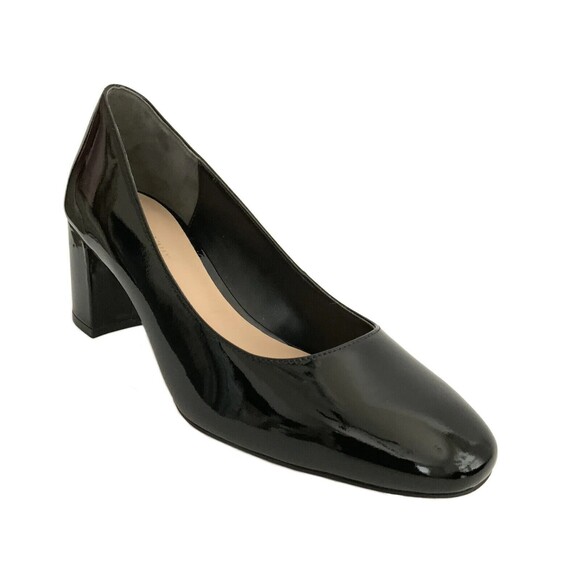 New Stuart Weitzman Black Patent Block Heel Pumps 9.5 - Picture 1 of 12